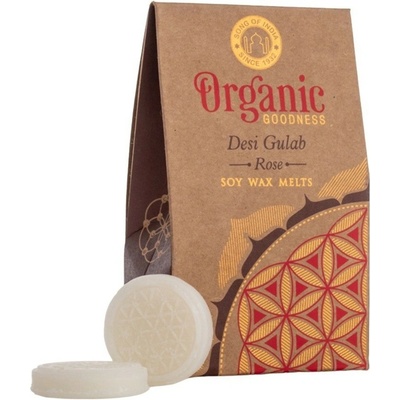 Organický topiaci sa vosk v minciach Flower of Life, Desi Gulab - Rose
