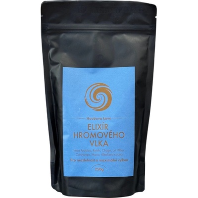 Cordyceps Houbová káva Elixír Hromového Vlka káva Arabica Reishi Chaga Lví hříva Maca Alkalizované kakao 250 g