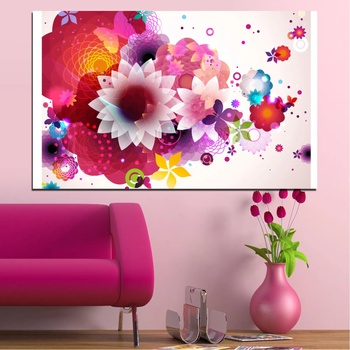 Vivid Home Декоративни панели Vivid Home от 1 част, Цветя, PVC, 70x45 см, №0047