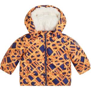 GUESS Шарено яке за бебе момче с букви в оранжево Guess
