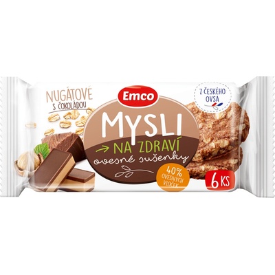 Emco Ovsené sušienky nugátové s čokoládou 60 g