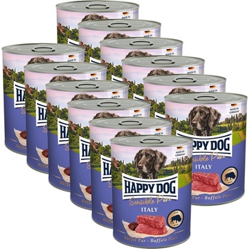 Happy Dog Sensible Pure Italy 12 x 800 г / бивол