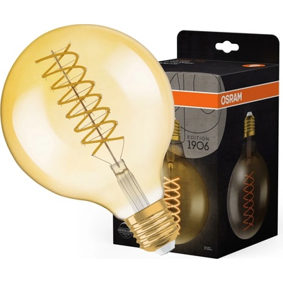 Osram okrúhla LED zlatá žiarovka E27 VINTAGE 8,4 W, teplá biela 4099854137884