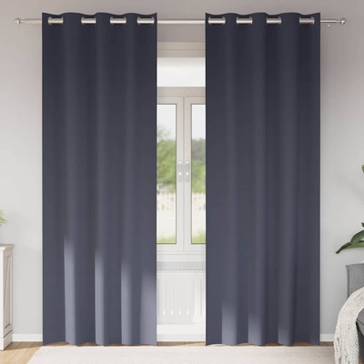 vidaXL Завеси за затъмняване с пръстени 2 pcs Антрацит 260 x 140 см (4107342)