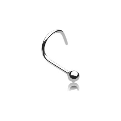 Šperky eshop zahnutý ocelový piercing do nosu lesklá kulička PC03.17
