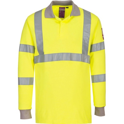 Portwest FR Modaflame Hi-Vis antistatická polokošeľa s dlhým rukávom žltá XXL