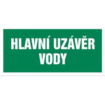 Značka Hlavní uzávěr vody, samolepicí fólie, 100 × 210 mm BZ FT926