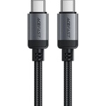ACEFAST Сертифициран (MFI) качествен многофункционален кабел USB-C към USB-C или Lightning (120 см) - Acefast C20-01 Multicharge USB-C to USB-C and Lightning Cable 60W (черен) (C20-01)