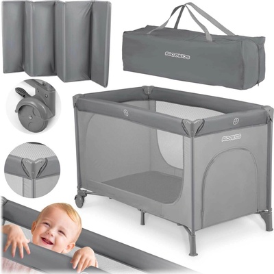 Ricokids Cestovná postieľka RK-240 125 × 65 × 78 cm svetlo sivá