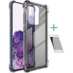 IMAK Samsung S20 Ultra 5G IMAK силиконов калъф за телефон, устойчив на удари, с въздушни възглавници по ъглите + фолио за екрана, ЦВЯТ „ДИМ (GP-97157)
