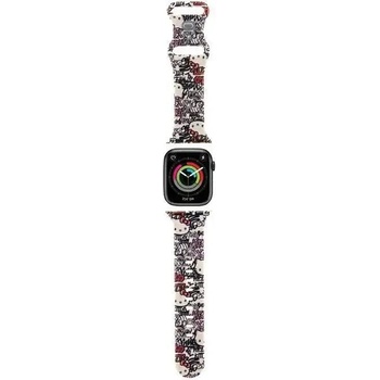 Hello Kitty Каишка Hello Kitty Silicone Tags Graffiti за Apple Watch 38/40/41mm, бежова (3666339190354)