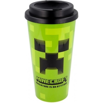 CurePink Plastový cestovní hrnek Minecraft Creeper 0,52 l