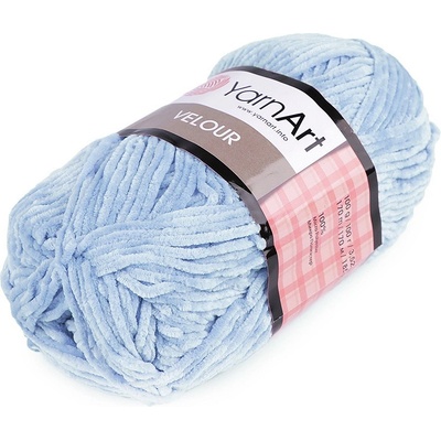 Prima-obchod Pletací žinylková příze Velour 100 g, barva 11 (851) modrá světlá