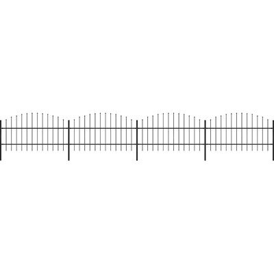 vidaXL Zahradní plot s kopím nahoře ocelový 671 x 100 cm černý