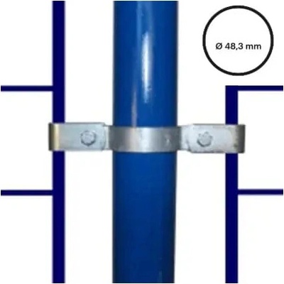 Konstrukční fitinka, spojka ocelových trubek pr. 48,3 mm – dvojitá spona 171-D48