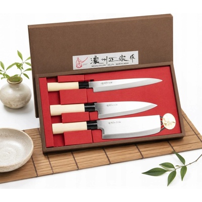 Sada nožů v krabici Satake Sashimi + Santoku + Nakiri 3 ks