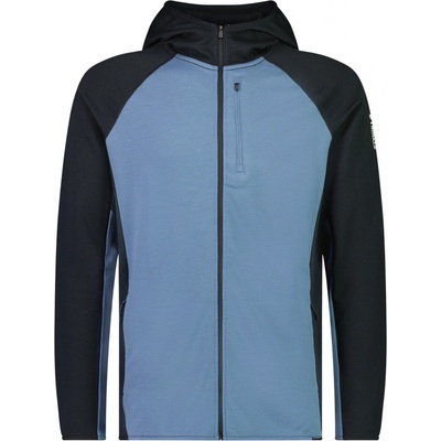 MONS royalE APPROACH MERINO SHIFT fleece HOOD blue slate / black
