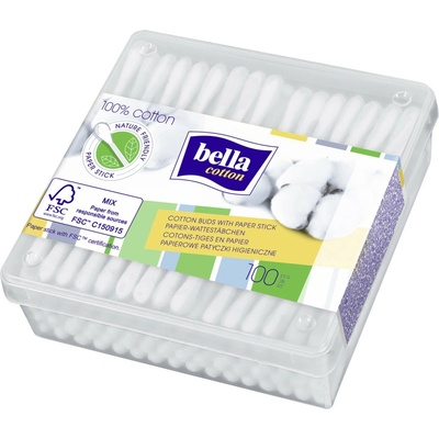 bella Bella Cotton Papierové vatové tyčinky na čistenie uší 100 ks