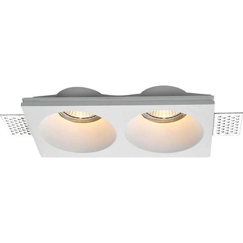 V-TAC 2xGU10 Гипсова Отливка Кръг Бяла - 6762 (6762)