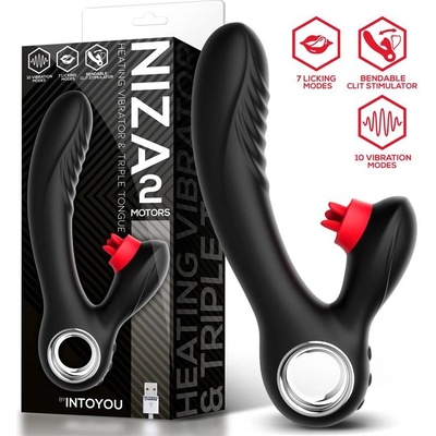 InToYou Niza Vibe with Heating and Clitoris Triple Tongue Black