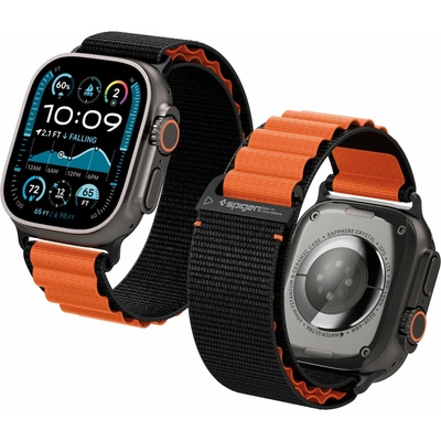Spigen Fabric Band (hook) Apple Watch 49 mm/46 mm/45 mm/44 mm Black Orange AMP10145