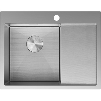 Mexen Exar стоманена мивка с 1 камера и отцедник, ляв, 620 x 480 мм, инокс HC (6431621005L-01HC)