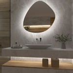 Daramio Огледало с LED осветление във формата на камъче G6 100x100 cm