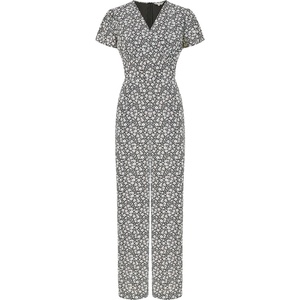 Yumi Ditsy Floral Wrap Jumpsuit - Black