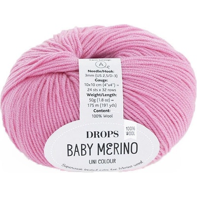 Příze DROPS Baby merino uni color 07 - růžová
