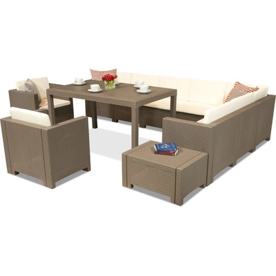 BICA Техноратанов комплект с ъглов диван Colorado Comida Max 9 cappuccino Bica (BCCOR9TU)