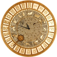 Dekor z Lesa Drevené hodiny Horoskop Prírodné drevo 37 x 37 cm
