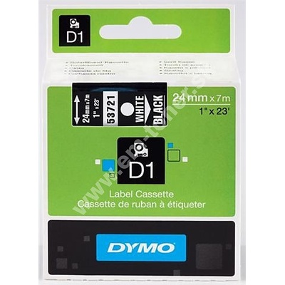 páska DYMO 53721 D1 White On Black Tape (24mm)
