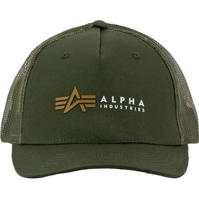 Alpha Industries Alpha Label Trucker Cap dark olive zelená