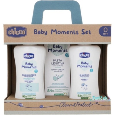 Chicco Комплект 3 в 1 Chicco Baby Moments - Шампоан, крем при подсичане и пяна