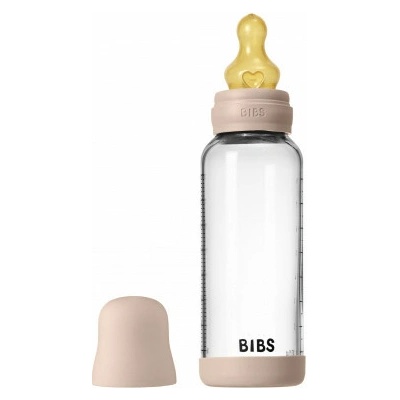 Bibs antikoliková sklenená fľaša s kaučuk cumlíkom Blush 240ml
