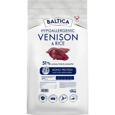 Baltica Nutraceutic Hypoallergenic Venison & rice M 12 kg
