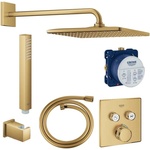 GROHE Вградена душ система Grohe Grohterm SmartControl Rainshower с термостат в цвят матово злато Cool Sunrise (setRainshowerauriuperiatGN)