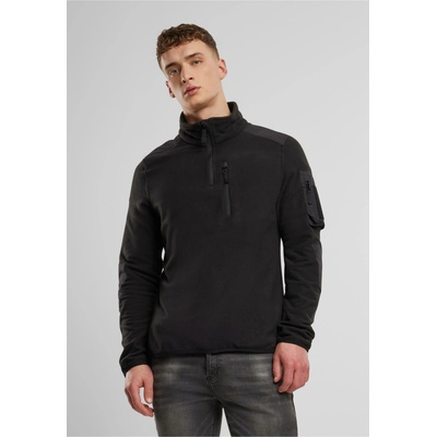 Brandit Textil pánska mikina Brandit Fleece Troyer Ripstop čierna