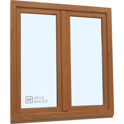KNIPPING Plastové okno - 70 AD, 1200x1500 mm, O+OS klapačka, zlatý dub Barva, imitace: zlatý dub/bílá (jednostranně)