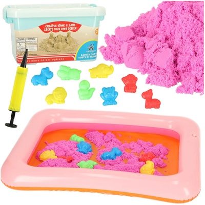 KIK Kinetický piesok vo vedierku formy modré 1 kg