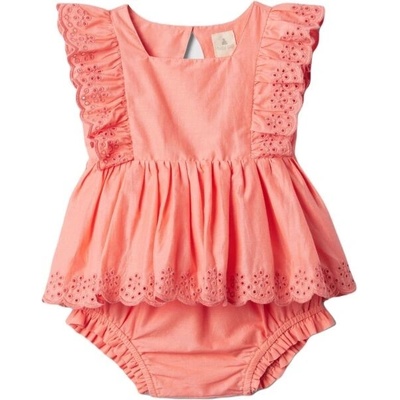 GAP Baby dívčí šaty lososová