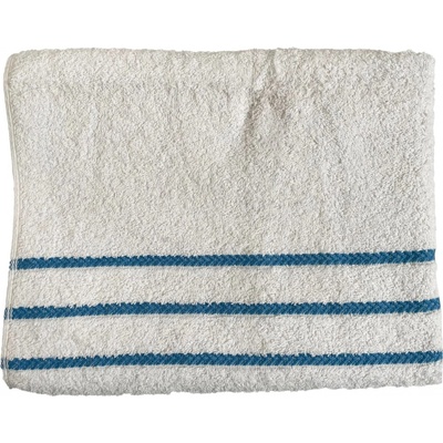 Top textil Osuška Pruhy modré 70 x 130 cm bílá