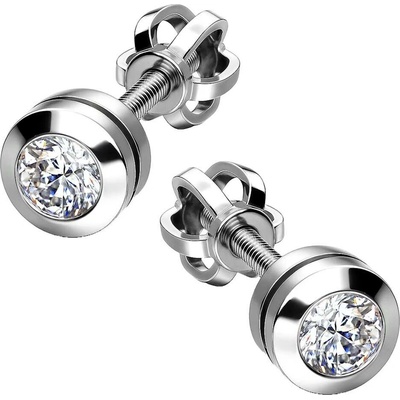 Zlaton Náušnice bílé zlato se zirkony pecky výška 0.6cm váha 1.65g 000432606252