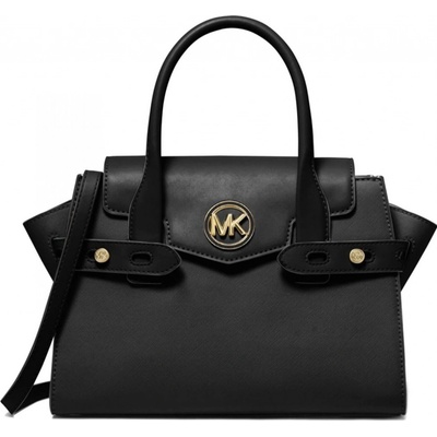 Michael Kors kožená kabelka Carmen medium flap černá