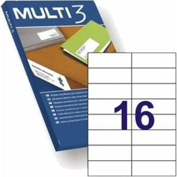 MULTI 3 Етикети за принтер MULTI 3 4708 Бял прав 100 Листи 105 x 37 mm 105 x 37mm (8410782047087)