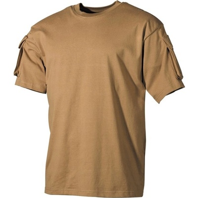 Tričko US T-Shirt s kapsami na rukávech 1/2 okrové
