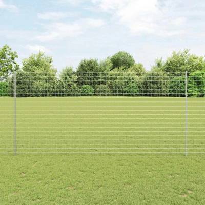 VidaXL Euro plot s 10 sloupky, stříbrný, 1,5 x 10 m, Ocel