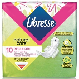 Libresse Превръзки с крилца Libresse - Natural Care, Normal, 10 броя