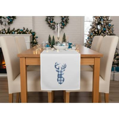 BBK Vánoční běhoun Christmas DEER bílá 35x175 cm