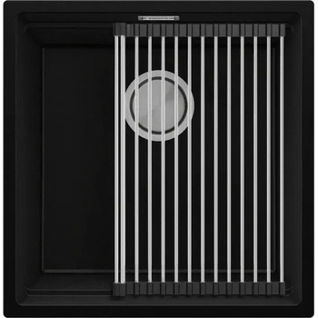 Твоят Стил Черна кухненска гранитна мивка Прага 50 Level Slim XXL 460 x 470 мм